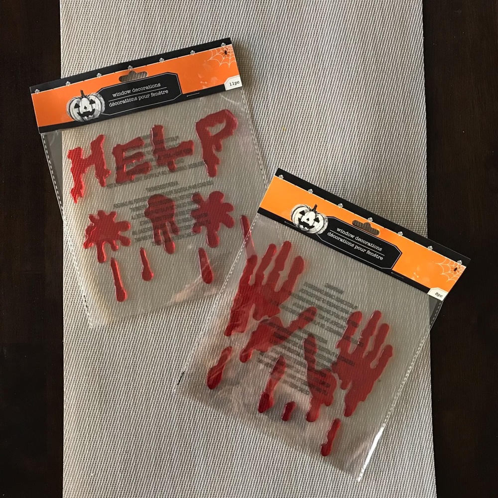 SET OF 2 HALLOWEEN WINDOW DECORATIONS